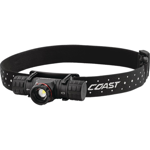 XPH30R Headlamp, LED, 1000 Lumens, 41 Hrs. Run Time, Rechargeable/CR123 Batteries Equipex