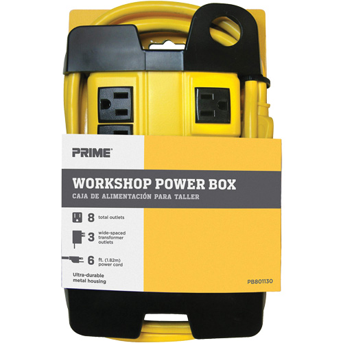 Bloc d'alimentation pour atelier, 8 Prise(s), 6', 15 A, 1875 W, 125 V Equipex