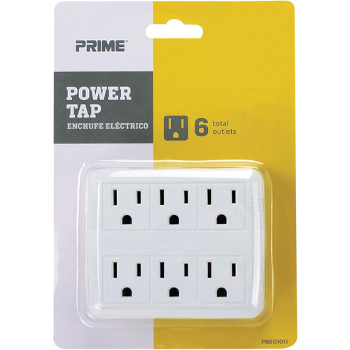Power Tap, 6 Outlet(s), 15 A, 1875 W, 125 V Equipex
