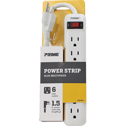 Power Strip, 6 Outlet(s), 1-1/2', 15 A, 1875 W, 125 V Equipex