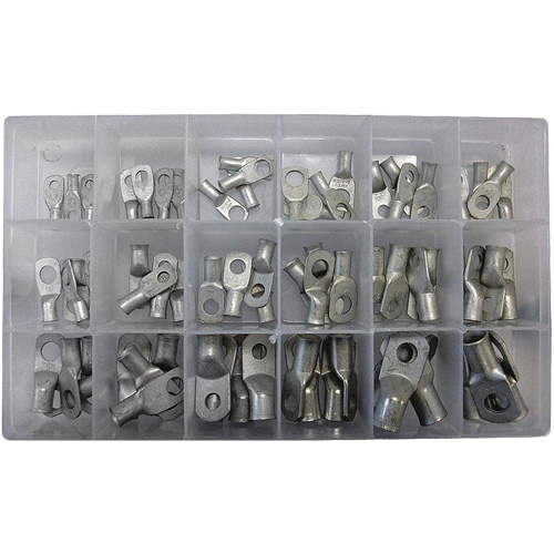 Trousse de cosses &agrave; anneau tubulaires plaqu&eacute;es d'&eacute;tain 72 morceaux Equipex