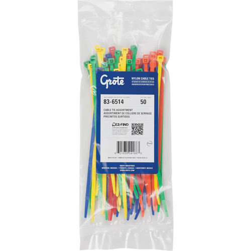 Attaches en nylon, Longueur 8", R&eacute;sistance &agrave; la traction 50 lb Equipex