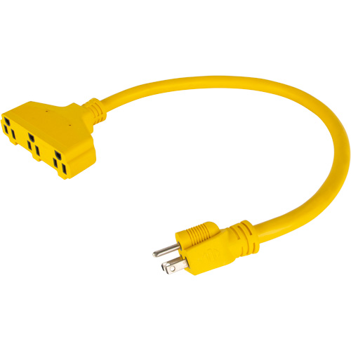 Extension Power Adapter, Outdoor, STOW, 12/3 AWG, 15 A, 3 Outlet(s), 2' Equipex