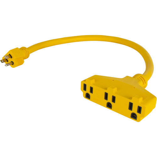 Extension Power Adapter, Outdoor, STOW, 12/3 AWG, 15 A, 3 Outlet(s), 2' Equipex