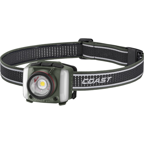 Lampe frontale FL97R &agrave; trois couleurs avec syst&egrave;me Twist Focus et commande vocale, DEL, 830 lumens, 2 hres de fonctionnement, piles Rechargeable Equipex