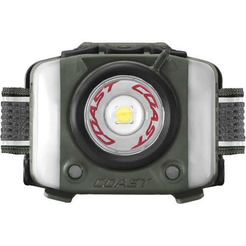 Lampe frontale FL97R &agrave; trois couleurs avec syst&egrave;me Twist Focus et commande vocale, DEL, 830 lumens, 2 hres de fonctionnement, piles Rechargeable Equipex