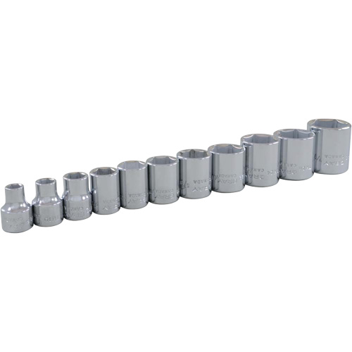 SAE Socket Set, 11 Pcs, 3/8" Drive Size Equipex