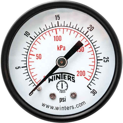 Manom&egrave;tre &eacute;conomique,  2", 0 - 30 psi, Fixation arri&egrave;re, Analogique Equipex