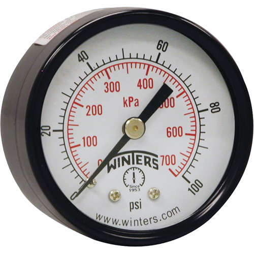 Manom&egrave;tre &eacute;conomique,  2", 0 - 160 psi, Fixation arri&egrave;re, Analogique Equipex