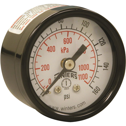 Manom&egrave;tre &eacute;conomique,  1-1/2", 0 - 160 psi, Fixation arri&egrave;re, Analogique Equipex