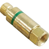 Antiretours pare-flammes - Oxy/gaz combustibles, Gaz combustibles (rouge)/Oxyg&egrave;ne (vert), Style pour adapteur de d&eacute;tendeur Equipex