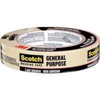 Scotch&reg; General Purpose Masking Tape 2020, 24 mm (1") x 55 m (180'), Tan Equipex