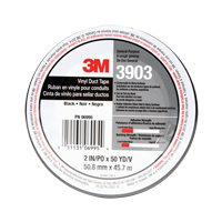 Rubans adh&eacute;sifs en vinyle 3903, 1245 mm (49") la x 46 m (151') lo, 6,5 mils, Noir Equipex