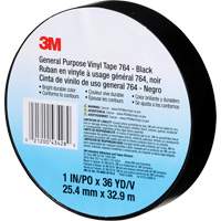 764 General-Purpose Vinyl Tape, 25.4 mm (1") W x 32.9 m (108') L, 5 mils, Black Equipex