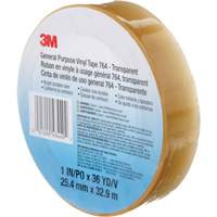 764 General-Purpose Vinyl Tape, 25.4 mm (1") W x 32.9 m (108') L, 5 mils, Clear Equipex