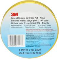 Ruban en vinyle pour travaux g&eacute;n&eacute;raux 764, 25,4 mm (1") la x 32,9 m (108') lo, 5 mils, Jaune Equipex
