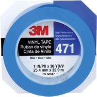 Ruban en vinyle 471, 25,4 mm (1") la x 32,9 m (108') lo, 5,3 mils, Bleu Equipex
