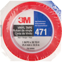 Ruban en vinyle 471, 25,4 mm (1") la x 32,9 m (108') lo, 5,3 mils, Rouge Equipex