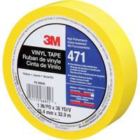 471 Vinyl Tape, 25.4 mm (1") W x 32.9 m (108') L, 5.3 mils, Yellow Equipex