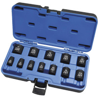 PS1238 SAE 6-Point Socket Set, 12 Pcs, Impact, 3/8" Drive Size, Deep Equipex