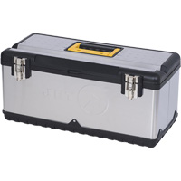JPSTB-22 Stainless Steel Hand Tool Box, 11" D x 22-1/2" W x 10-3/4" H, Black/Grey Equipex