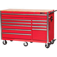 PRC5610 Pro Series Roller Cabinet, 10 Drawers, 55-9/10" W x 24-1/10" D x 39-7/10" H, Red Equipex