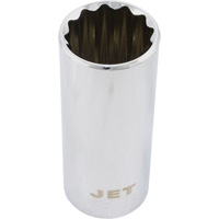 12-Point Chrome Socket, 3/4", 1/2" Drive, 12 Points, Deep Equipex