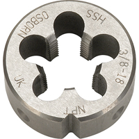 Pipe Die, 1/8"-27 Thread, High Speed Steel Equipex