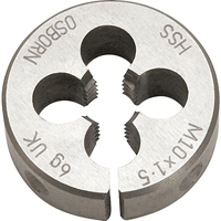 Split Circular Die, M10 X 1.5 Thread, High Speed Steel Equipex