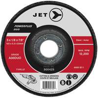 Meule/disque de coupe POWERPLUS DUO, 4-1/2" x 1/8", Arbre de 7/8", Type 27, Grain de A30DUO Equipex