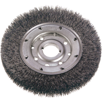 Brosses rotatives &agrave; fils cr&ecirc;p&eacute;s - Face &eacute;troite, 6" dia., Fils 0,014", Arbre 1-1/4" Equipex