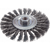Knot Wire Wheel Brushes - Standard Twist Knot, 6" Dia., 0.023" Fill, 5/8"-11 Arbor, Steel Equipex