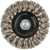 Knot Wire Wheel Brushes - Standard Twist Knot with 1/4" shank, 3" Dia., 0.014" Fill, Stainless Steel Equipex