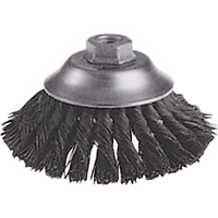 Knot Wire Cup Brushes - Flared Cup Brush, 6" Dia., 0.02" Fill, 5/8"-11 Arbor, Steel Equipex