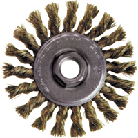High Speed Small Grinder Knot Wire Wheel Brush, 4" Dia., 0.02" Fill, 5/8"-11 Arbor, Steel Equipex