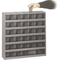 Armoires pour bacs de rangement ajustables, Acier, 36 tiroirs, 23-3/4" x 4-3/4" x 23-3/4", Gris Equipex