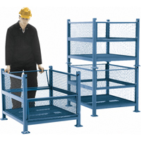 Conteneurs en m&eacute;tal grillag&eacute;, 2 panneaux repliables, Capacit&eacute; 2500 lb, 34,5" la x 40,5" p x 32,25" h Equipex