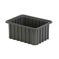 Contenant Divider Box, Poly&eacute;thyl&egrave;ne, 9,8" la x 7,3" p x 5" h, Gris Equipex