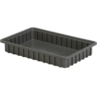 Contenants Divider Box, Poly&eacute;thyl&egrave;ne, 16,5" la x 10,9" p x 2,5" h, Gris Equipex