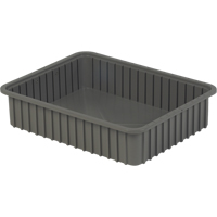 Contenants Divider Box, Poly&eacute;thyl&egrave;ne, 22,4" la x 17,4" p x 5" h, Gris Equipex