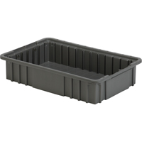 Contenant Divider Box, Poly&eacute;thyl&egrave;ne, 15,5" la x 9,9" p x 3,5" h, Gris Equipex