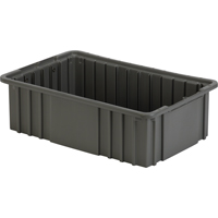 Contenant Divider Box, Poly&eacute;thyl&egrave;ne, 16,5" la x 10,9" p x 5" h, Gris Equipex