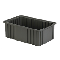 Contenant Divider Box, Poly&eacute;thyl&egrave;ne, 15,5" la x 9,9" p x 6" h, Gris Equipex