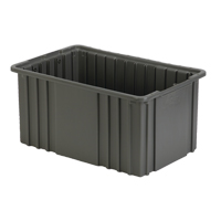Contenant Divider Box, Poly&eacute;thyl&egrave;ne, 15,5" la x 9,9" p x 8" h, Gris Equipex