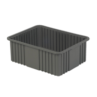 Contenant Divider Box, Poly&eacute;thyl&egrave;ne, 20,9" la x 15,9" p x 8" h, Gris Equipex