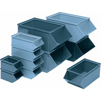 Steel Bin, 100 lbs. Cap., 12" W x 20-1/2" D x 9-1/2" H, Blue Equipex