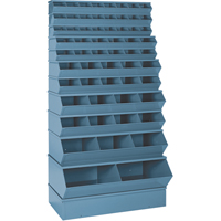 Sectional Bin Units, 100 lbs. Cap., 37" W x 8" D x 4-1/2" H, Blue Equipex