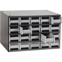 Modular Parts Cabinets, Steel, 20 Drawers, 17" x 10-9/16" x 2-1/16", Grey Equipex
