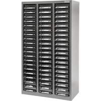 Casiers pour pi&egrave;ces KPC-300, Acier galvanis&eacute;, 60 tiroirs, 21-3/10" x 10-2/5" x 36-9/10", Gris Equipex