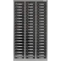 Casiers pour pi&egrave;ces KPC-300, Acier galvanis&eacute;, 60 tiroirs, 21-3/10" x 10-2/5" x 36-9/10", Gris Equipex